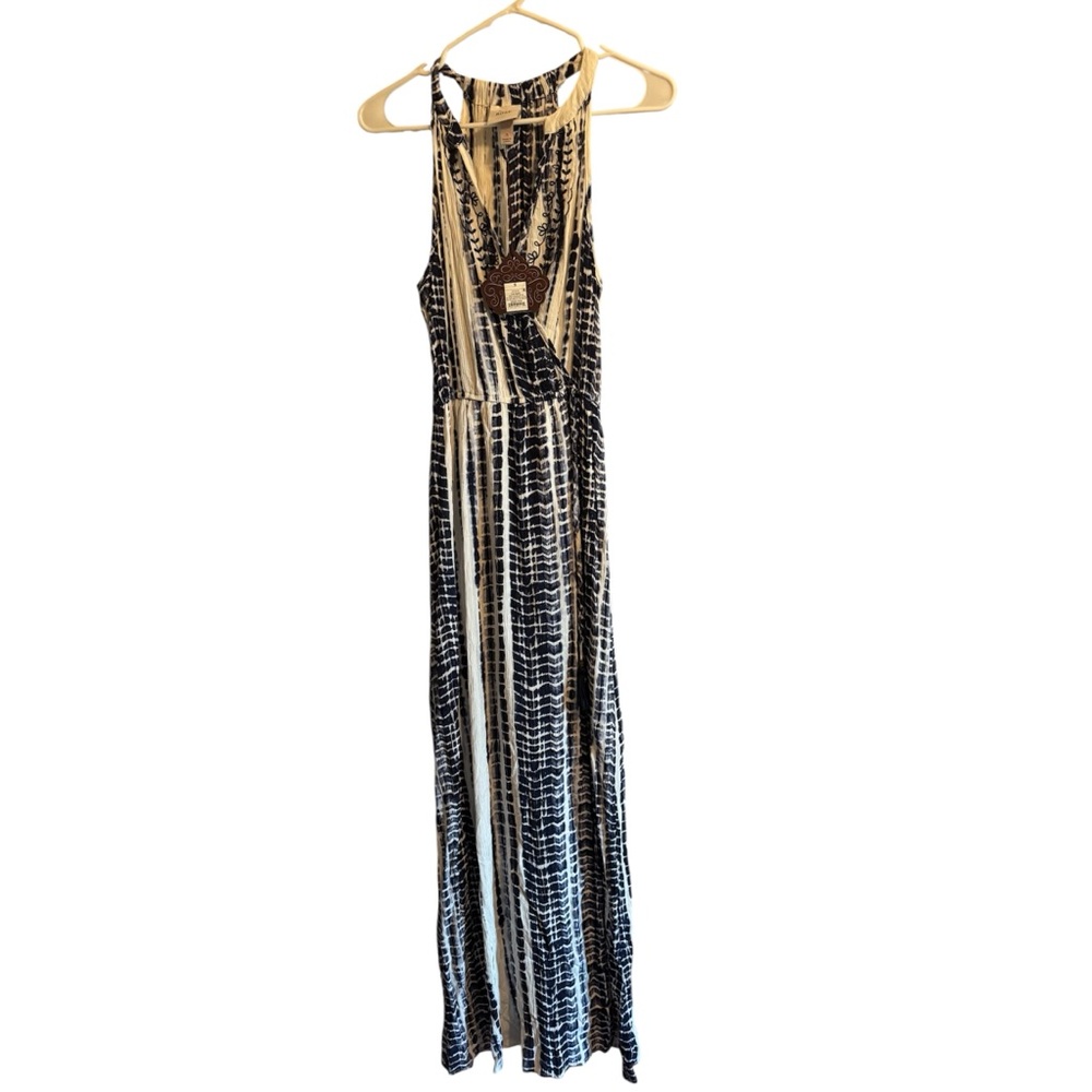 Knox Rose Womens Maxi Dress Floral Wrap Style Tie Dye Embroidered Beachy sm